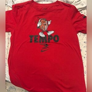 Boys Nike T Shirt Football Tempo Red Short Sleeve